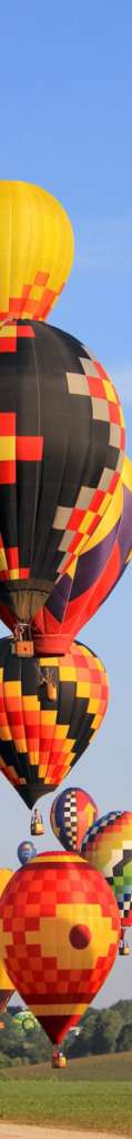 Hot air balloons landing